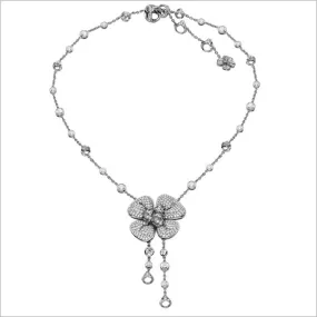 Triadra 18K Gold & Pearl Flower Necklace with Diamonds