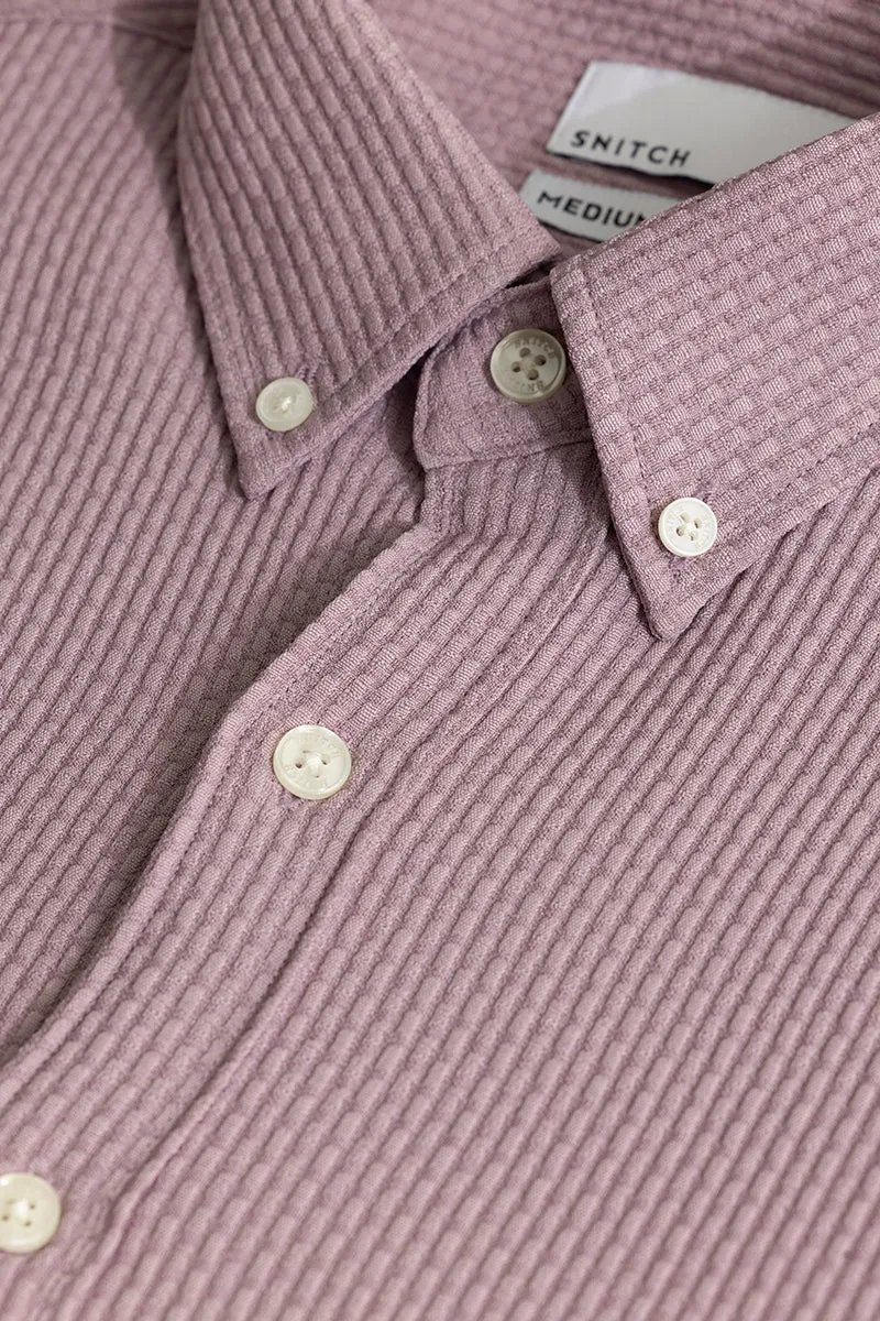 Waffle Grid Purple Shirt