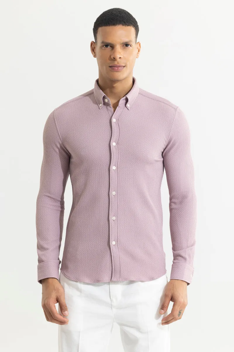 Waffle Grid Purple Shirt