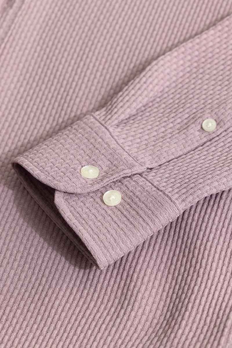 Waffle Grid Purple Shirt