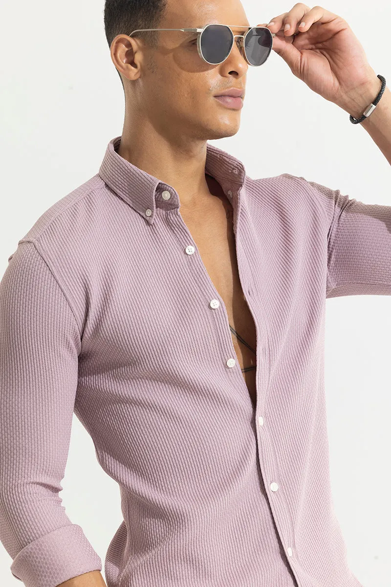 Waffle Grid Purple Shirt