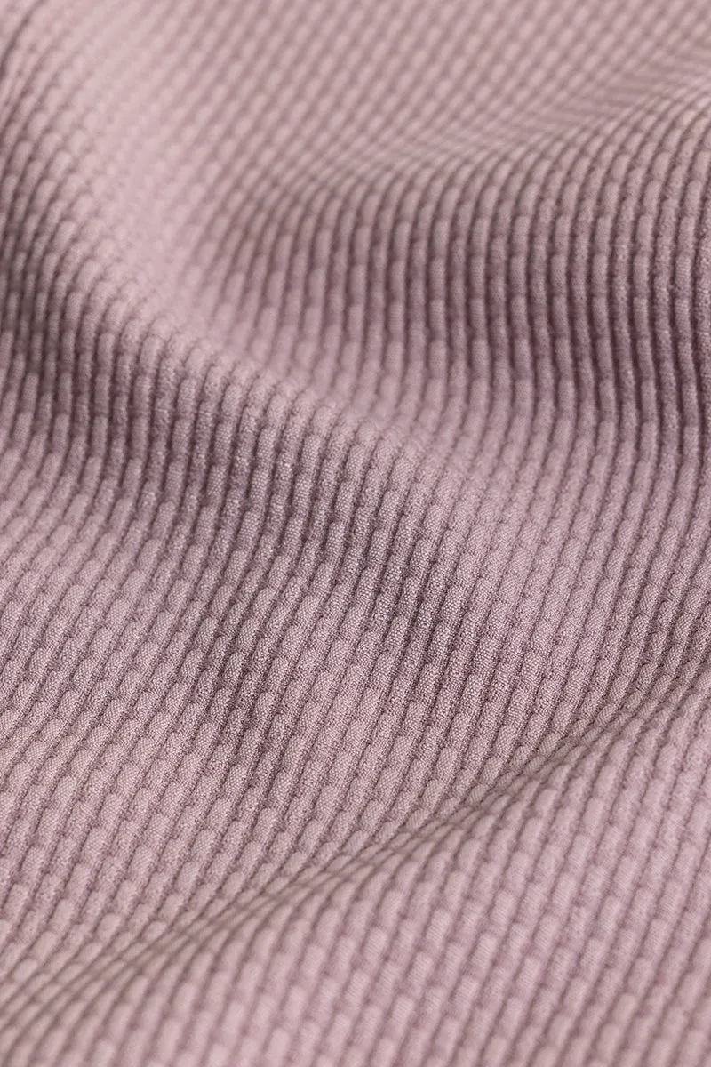 Waffle Grid Purple Shirt