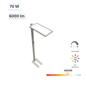 YUJILEDS Mission-02 Wellness Daylight 98 CRI 6000lm Floor Lamp 4000K for Office & Study Room