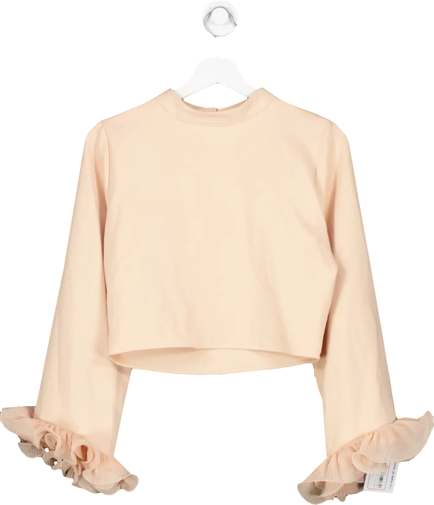 ZARA Pink Ruffle Sleeve Blouse UK M